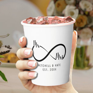 Mr & Mrs Infinity Symbol Wedding Paper Cups