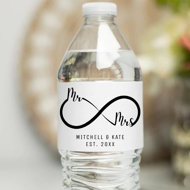 Mr & Mrs Infinity Symbol Wedding Water Bottle Label (Mr & Mrs Infinity Symbol Wedding Water Bottle Label
)