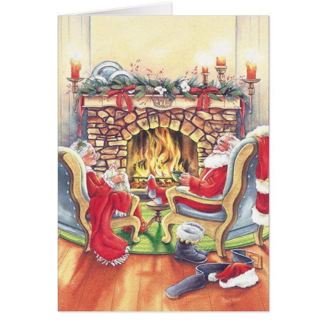 Mr Mrs Klaus Christmas customisable card (Front)