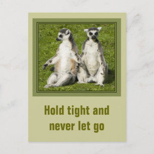 Mr & Mrs Lemur - Hold tight and never let go Postcard