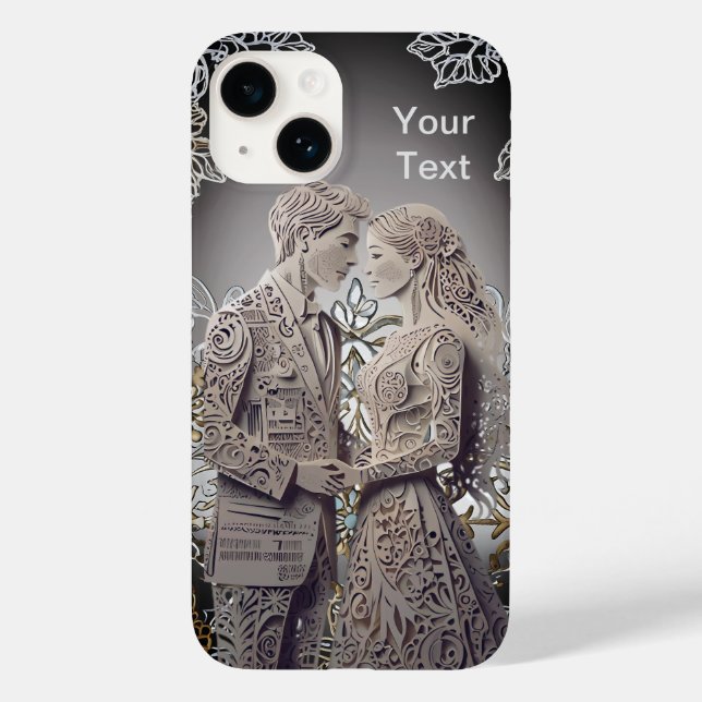 Mr & Mrs Loving Couple Just Married Case-Mate iPhone Case (Back)