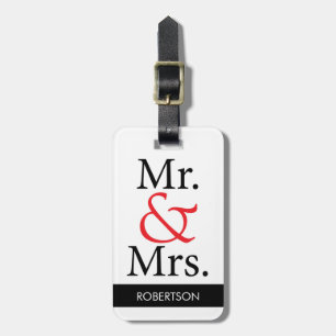 Mr. & Mrs. Luggage Tag with Personalised Name