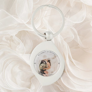 Mr & Mrs Married Couple Photo Wedding Anniversary Key Ring