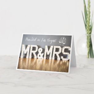 Mr & Mrs Married in Las Vegas Announcement Card