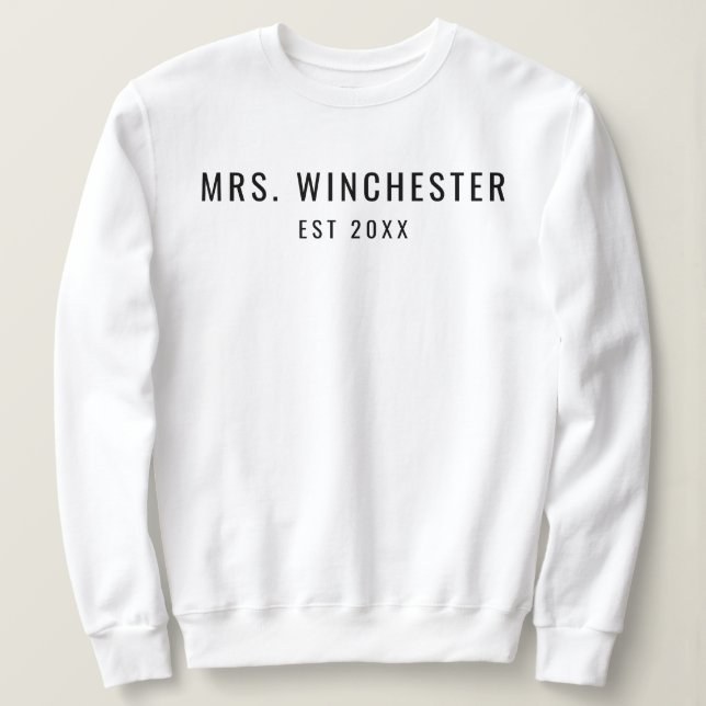 Mr Mrs Matching Outfits Engagement Fiance New Wife Sweatshirt (Design Front)