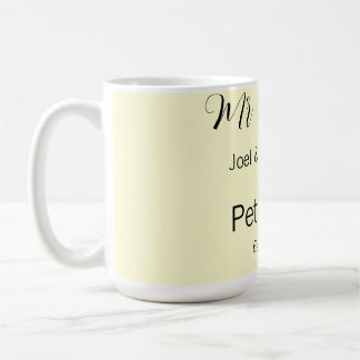 mr & mrs name est year wedding couple simple yello coffee mug