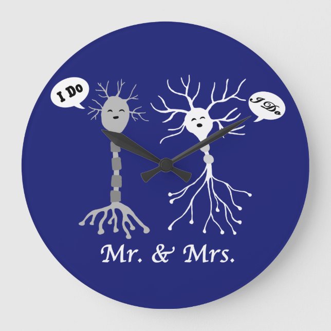 Mr. & Mrs. Neuron Large Clock (Front)