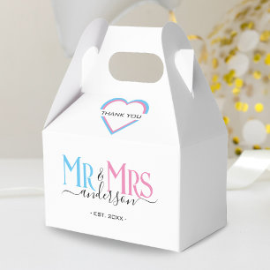 Mr & Mrs Newlywed Wedding Favour Thank You Favour Box
