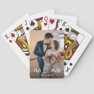 Mr & Mrs Newlyweds Photo Playing Cards