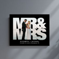 Mr Mrs Newlyweds Photo Wedding Black