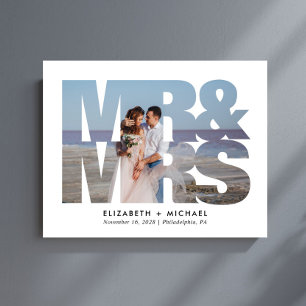 Mr Mrs Newlyweds Photo Wedding White Acrylic Sign