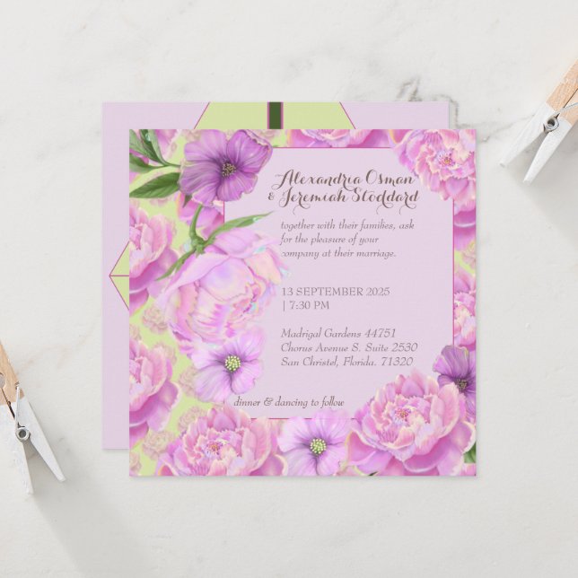 Mr & Mrs Party or Wedding Invitation (Front/Back In Situ)