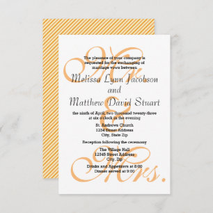Mr. & Mrs. Peach - 3x5 Wedding & Reception Invite