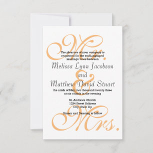 Mr. & Mrs. Peach - Wedding Invitation