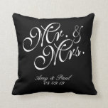 Mr.&Mrs.Personalised Black Cushion<br><div class="desc">for couple</div>