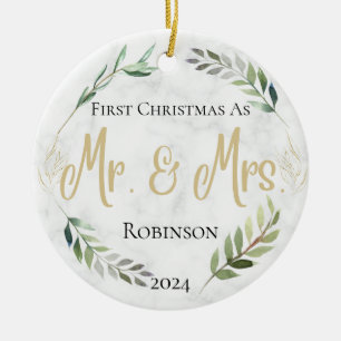 Mr. & Mrs. Personalised Newlywed Ornament 2024