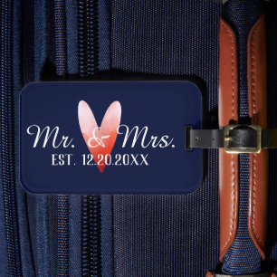 Mr. & Mrs. Personalised Newlyweds   Luggage Tag