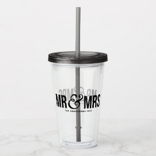 Mr. & Mrs. Personalised Wedding Favour Acrylic Tumbler