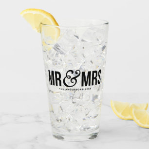 Mr. & Mrs. Personalised Wedding Favour Glass