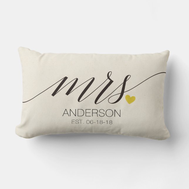 Mr.& Mrs. Personalised Wedding Gift-2 Lumbar Cushion (Front)