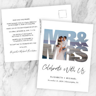 Mr Mrs Photo Wedding Reception Announcement Postcard