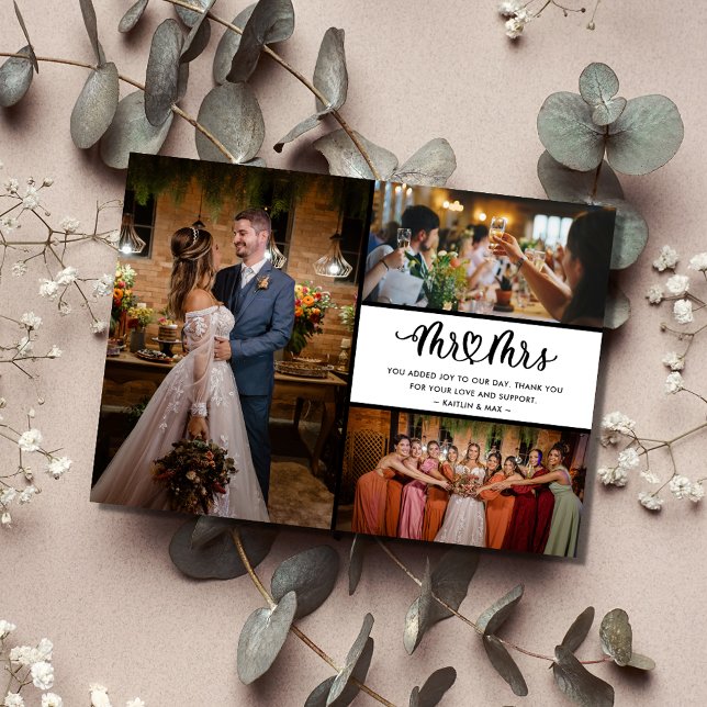 Mr Mrs Photo Wedding Thank You Card (Mr Mrs Photo Wedding Thank You Card)
