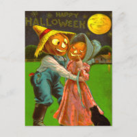 Mr. & Mrs. Pumpkin With Their Black Cat