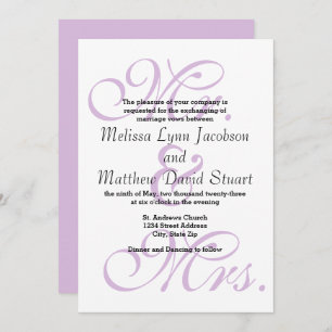Mr. & Mrs. Purple - Wedding Invitation