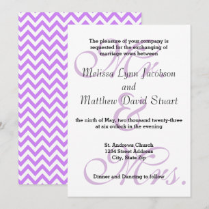 Mr. & Mrs. Purple - Wedding Invitation