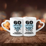 Mr Mrs Right Fun Diamond 60th Anniversary Coffee Mug Set<br><div class="desc">Customise the names and dates to create a fun and unique gift to celebrate a special anniversary. Designed by Pure Piglet© at www.zazzle.com/purepiglet*.</div>