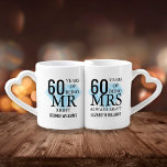 Mr Mrs Right Fun Diamond 60th Anniversary Coffee Mug Set<br><div class="desc">Customise the names and dates to create a fun and unique gift to celebrate a 60th diamond wedding anniversary. Designed by Pure Piglet© at www.zazzle.com/purepiglet*.</div>