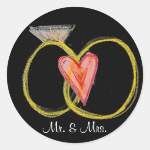Mr. & Mrs. Rings Customisable Wedding Stickers