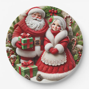 Mr. & Mrs. Santa Claus  Paper Plate