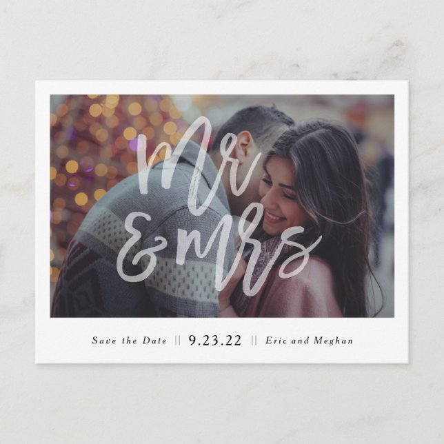 Mr & Mrs Save the Date Postcard (Front)