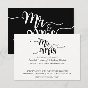 Mr. & Mrs. Script Modern Wedding Invitations