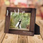 Mr. & Mrs. Script Rustic Wedding Photo Frame<br><div class="desc">This design features a faux rustic wood "frame" and modern script text. Click the customise button for more flexibility in modifying the text. Variations of this design, different paper types, as well as coordinating products are available in our shop, zazzle.com/store/doodlelulu. Contact us if you need this design applied to a...</div>