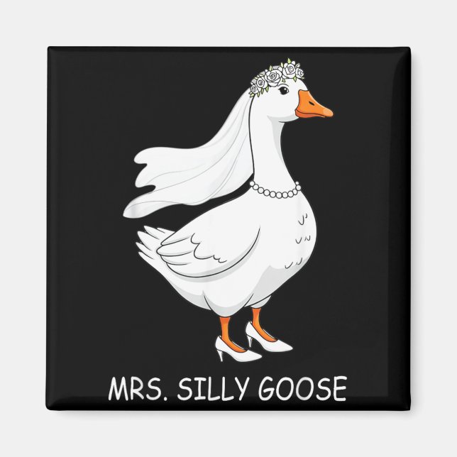 Mr Mrs Silly Goose Couple Matching Wedding Funny Magnet (Front)