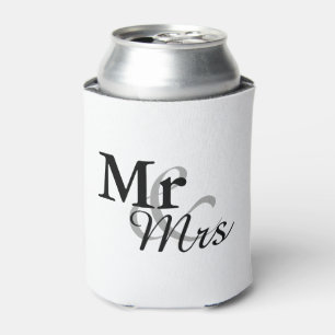 Mr&Mrs Simple Elegant Typography Wedding Favour Can Cooler