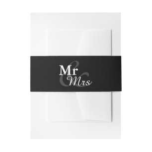 Mr&Mrs Simple Elegant Typography Wedding Invitation Belly Band