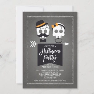Mr. & Mrs. Skulls Halloween Party Invitation