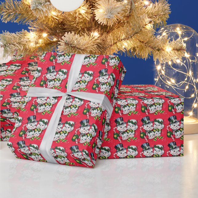 Mr. & Mrs. Snowman and Snowkids Wrapping Paper (Holidays)