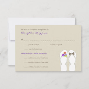 Mr & Mrs Summer Flip Flops Beach Wedding RSVP Card