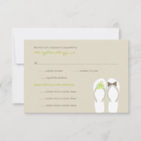 Mr & Mrs Summer Flip Flops Beach Wedding RSVP Card
