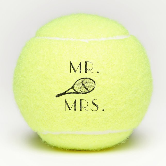Mr. & Mrs. Tennis Racket Tennis Balls (Front)