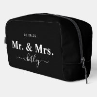 Mr. & Mrs. Toiletry Bag for Couple (Black)