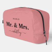 Mr. & Mrs. Toiletry Bag for Couple (Pink: E48E91)
