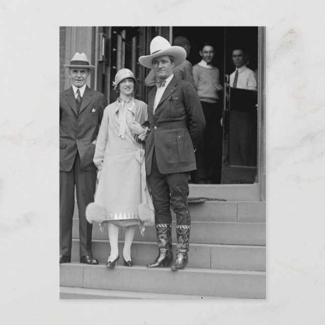 Mr. & Mrs. Tom Mix Postcard (Front)