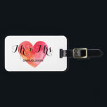 Mr. & Mrs. travel Luggage Tag | watercolor heart<br><div class="desc">Your bag will be easy to spot with this cute luggage tag. Personalise it with your contact informations and name.</div>
