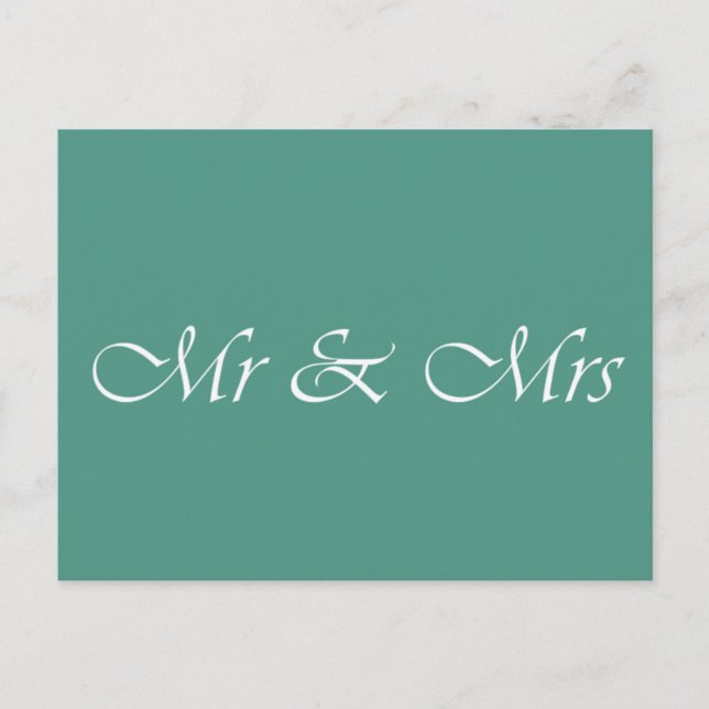 Mr & Mrs Typography Postcard (Front)