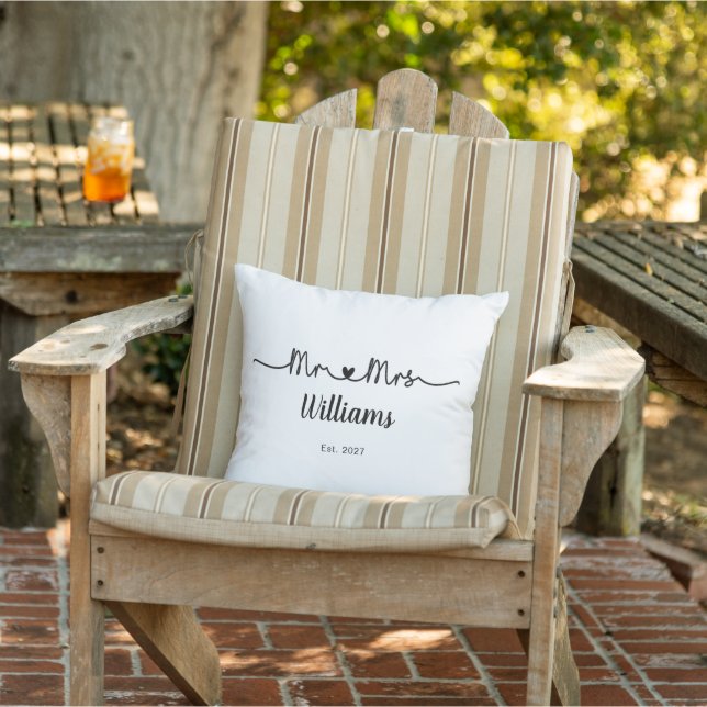Mr & Mrs Wedding Anniversary Gift Pillow (Chair)